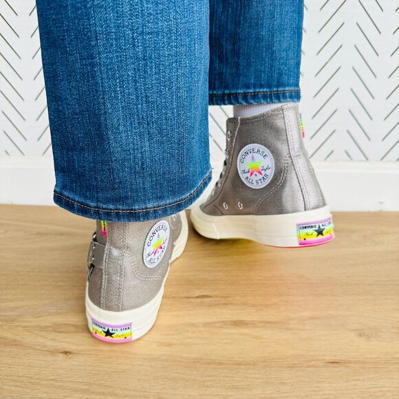 Converse Chuck 70 Pride High Top Silver Sz 7 Women Shoes Silver Metallic A10214C - Picture 6 of 14